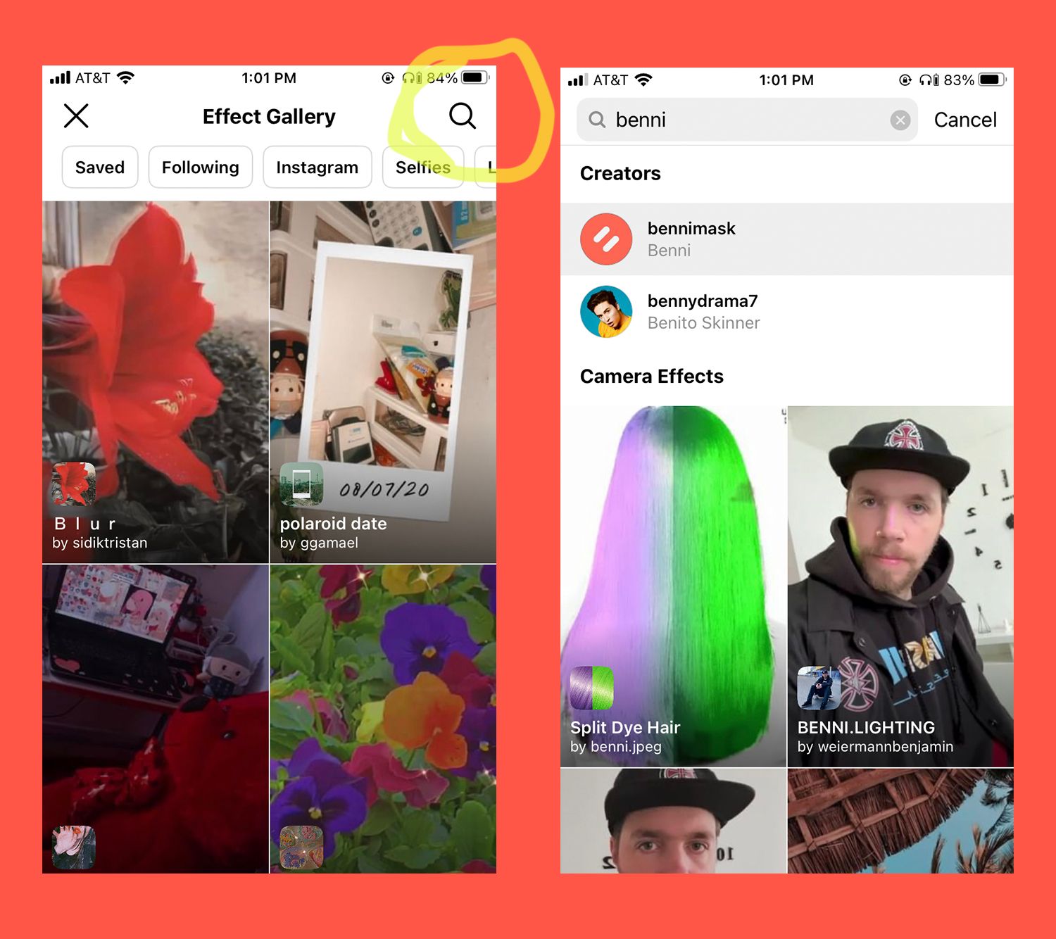 How To Use Benni's AR Filter on Instagram and Facebook